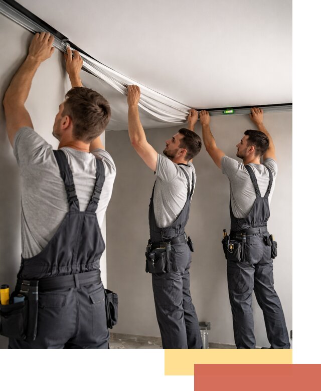 Теневые натяжные потолки в Биробиджане: монтаж и отделка быстро и качественно