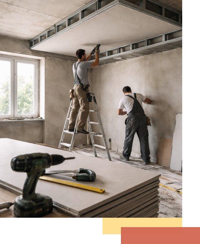 Двухуровневый потолок из гипсокартона в Биробиджане