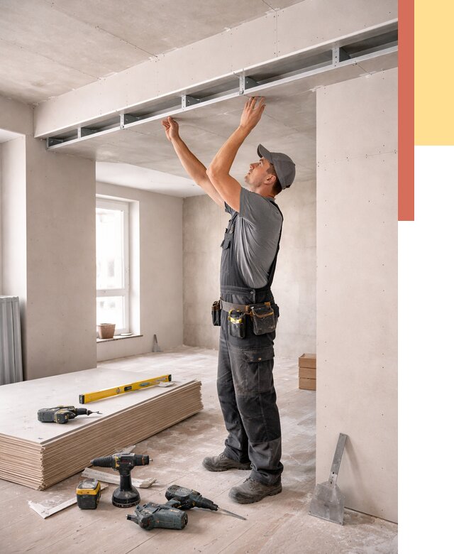 Потолок из гипсокартона с нишей в Биробиджане от 1267 руб. под ключ | ОТДЕЛОЧНИК-Брб