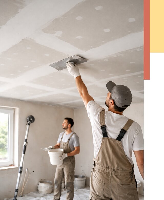 Шпаклевка потолка из гипсокартона в Биробиджане от 3244 руб./м2 — услуги под ключ | ОТДЕЛОЧНИК-Брб