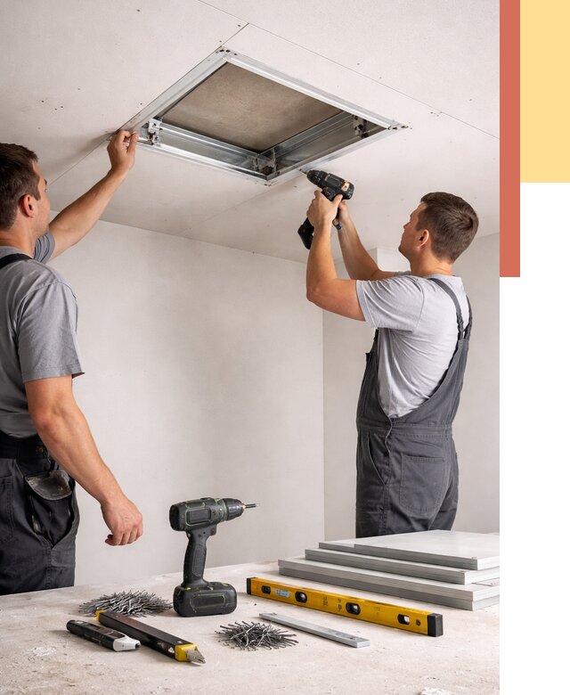 Установка люка в потолок ГКЛ в Биробиджане от 2535 руб. под ключ | ОТДЕЛОЧНИК-Брб