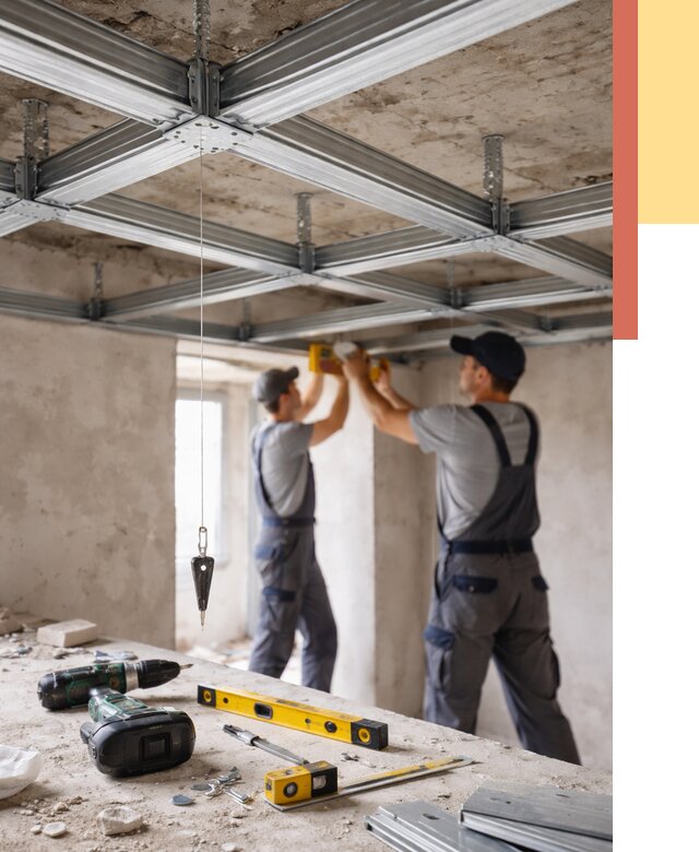 Монтаж каркаса потолка из профиля в Биробиджане от 4562 руб. — услуги ОТДЕЛОЧНИК-Брб