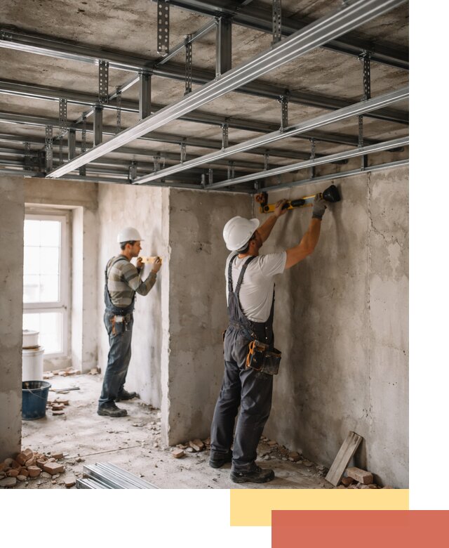 Монтаж каркаса потолка из профильного профиля в Биробиджане