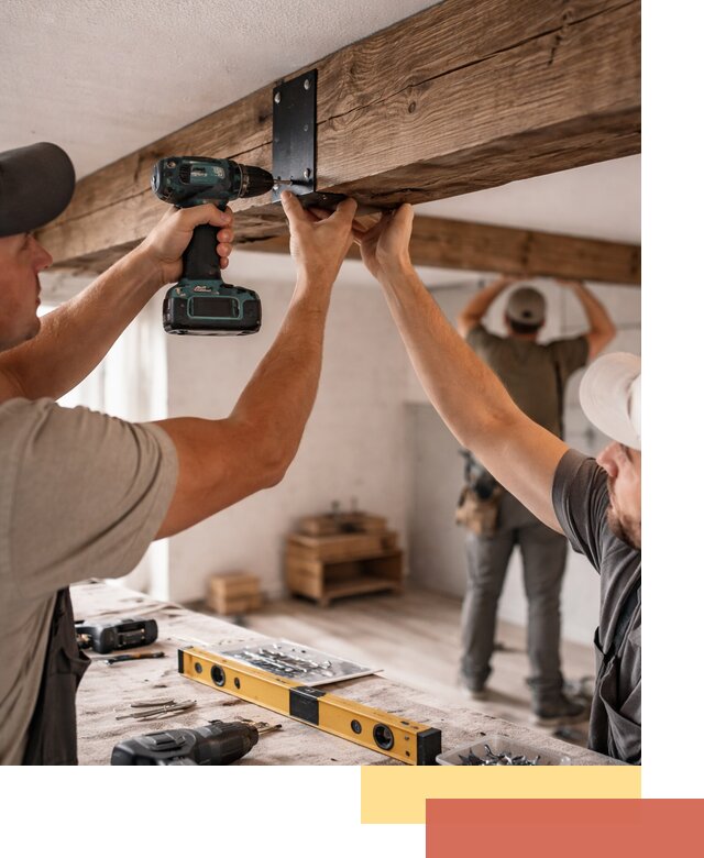 Монтаж декоративных потолочных балок в Биробиджане