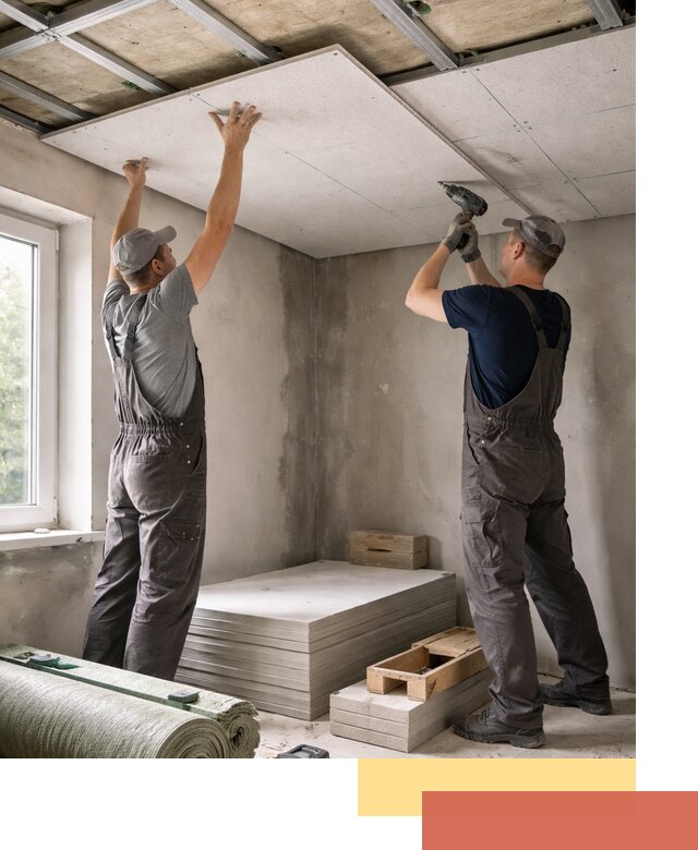 Шумоизоляция потолка панелями ЗИПС в Биробиджане